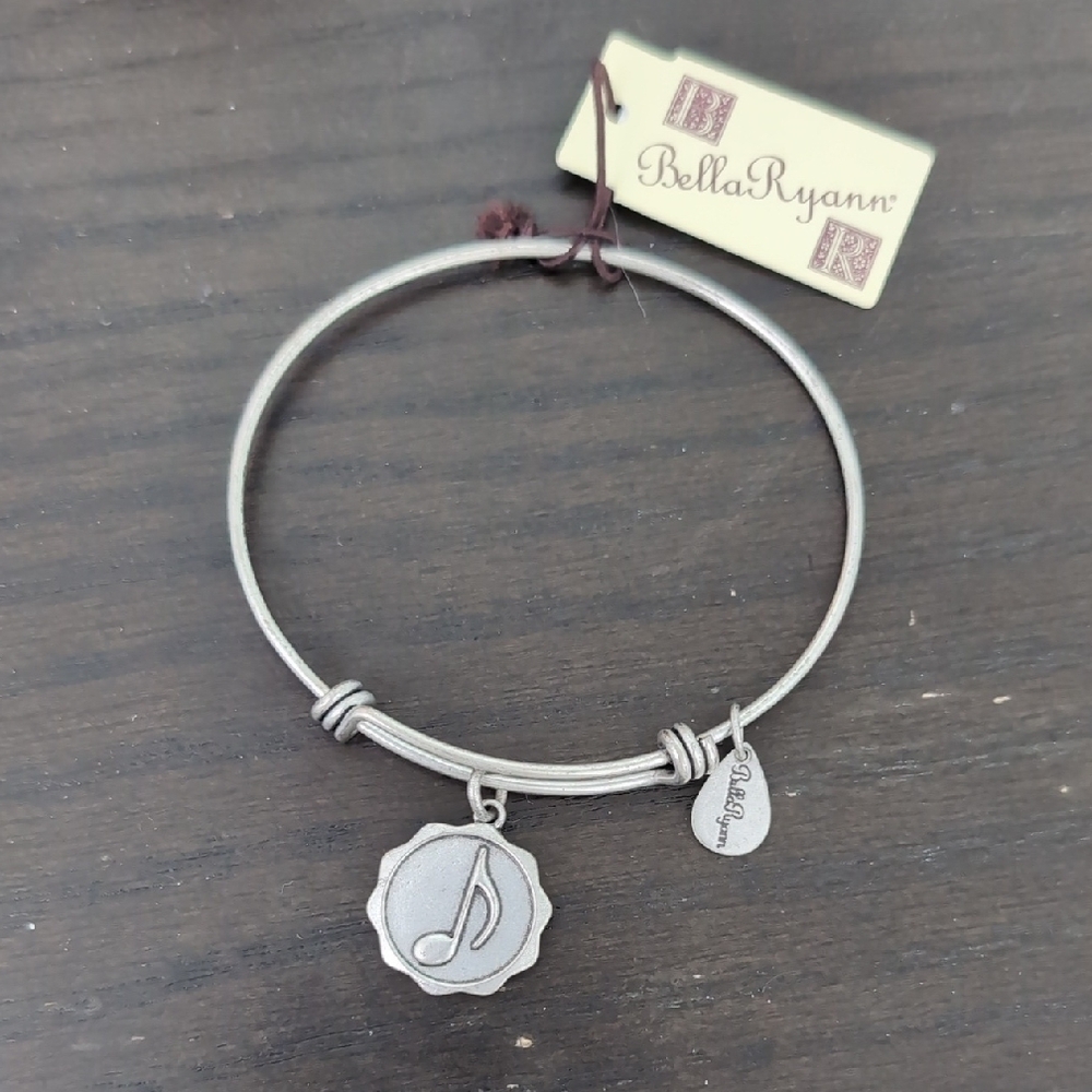 BellaRyann Silver Musical Note Charm Bracelet